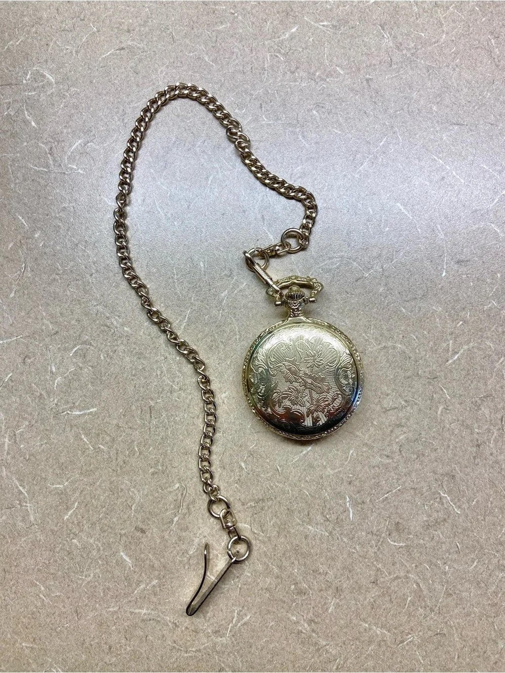 Gold-Tone Eagle Pocket Watch Pendant Necklace